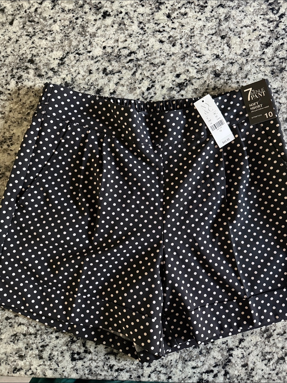 New York & Company Black & WhitePolka Dot Dress Shorts.